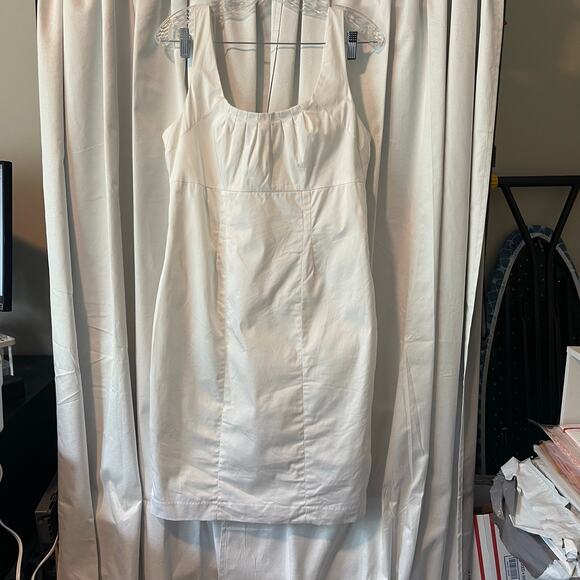 Calvin Klein sleeveless white lined pre owned dress size 10 - Picture 1 of 16